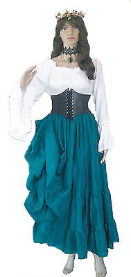 Renaissance Dress Chemise Corset Outfit 4 pcs Medieval Costume Steampunk Fair 02