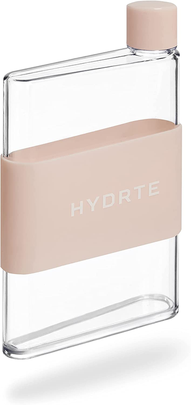 Hydrte Flat Water Bottle 13 Oz, Leak Proof and Slim Water Bottle Design,The Purs