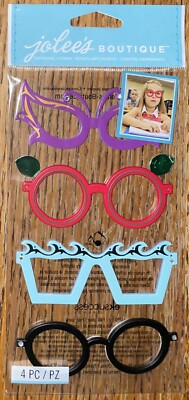 Jolees Colorful Glasses Face Prop Photo Booth DressUp Pictures Scrapbook Sticker