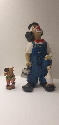 Clown Holzfiguren, Gilde, Bunt Coloriert, Set