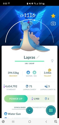 Pokemon Lapras with Mystic Background (Non-Shiny) GO