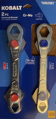 Kobalt 2 Pc. Universal Wrench, Cr-Mo - Metric - SAE - Same Day Priority Ship !