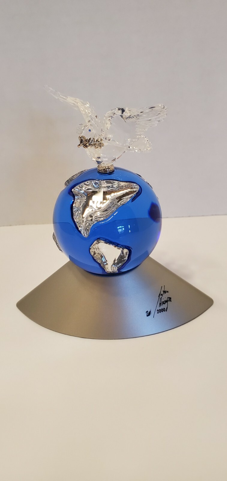 Swarovski Crystal Planet Millennium Edition Blue Globe