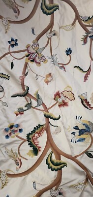 CHELSEA TEXTILES  TREE OF LIFE  BRIGHT  AND EXOTIC FLOWERS