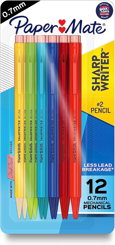 Paper Mate Sharpwriter Mechanical Pencils, 0.7Mm, HB #2, Assorted Colors, 12 Cou