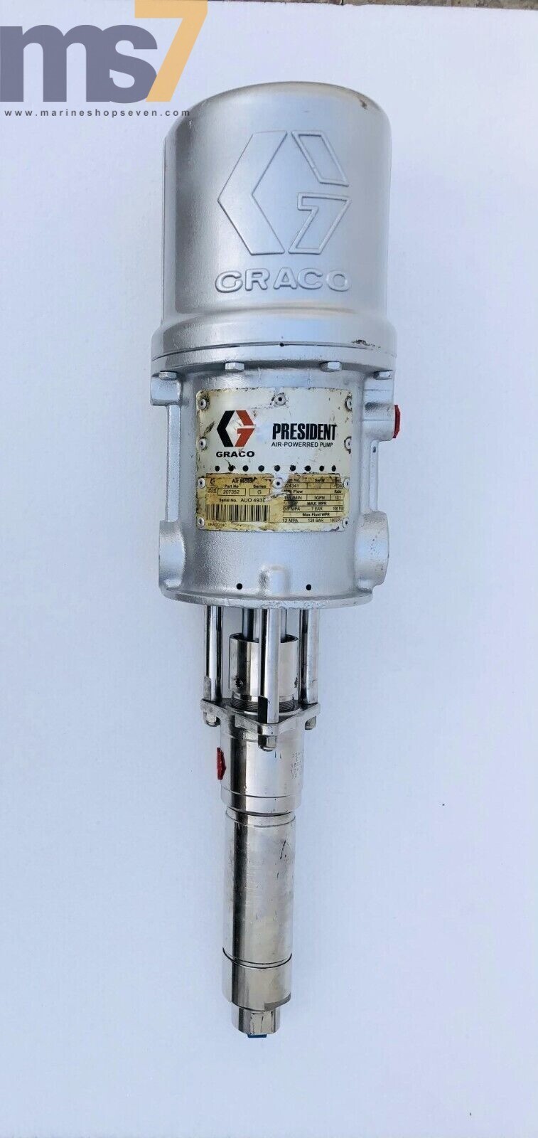 GRACO 224341 PRESIDENT PNEUMATIC STAINLESS STEEL SS PISTON