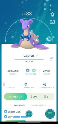 Pokemon  Shiny  Lapras with Bow Lvl.1 Registered Or 30 Days Trade