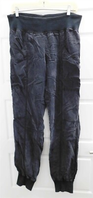 Sisley Black Cupro Rayon Cuff Bottom Pants sz 44 Italy