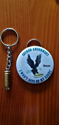  Real Bullet 9mm Key-chain + free Key-ring bottle opener Button
