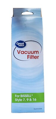 4 Pack Great Value Bissell Vacuum Filter Style 7, 9, 16 Replacement Filter  