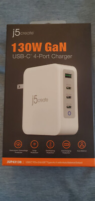 NEW j5 Create 130W GaN USB-C 4-Port Charger JUP43130 Charge 4 Devices at Once