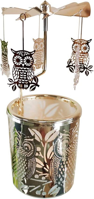 Kingnero Gift Carousel Candle Tea Light Holder Rotary Candle Holder Spinning Can