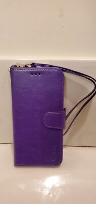 Arae iPhone 12 Case iPhone 12 Pro Case Wallet Folio Wrist Strap Purple New