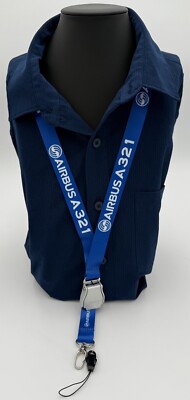Airbus 321 A321 Blue Aviation Lanyard, Seat Belt Buckle, pilot id HIGH QUALITY