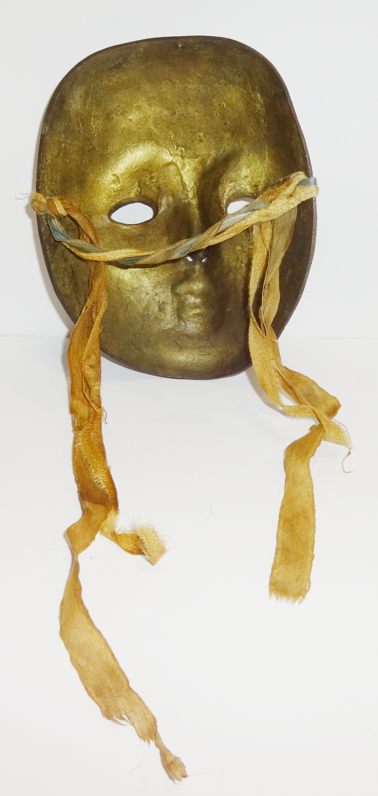 Antique Vintage Hand Painted Bronze Face Wall Hanging Tribal Ethnic Mask