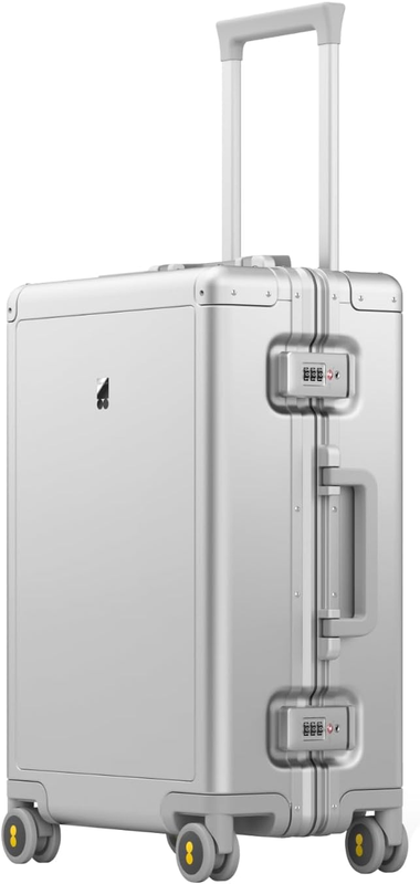 Gibraltar Carry on Luggage, 20 Inch Aluminum Zipperless Luggages Airline Approved, Hardside Suitcase with TSA Lock and Spinner Wheels, Silver