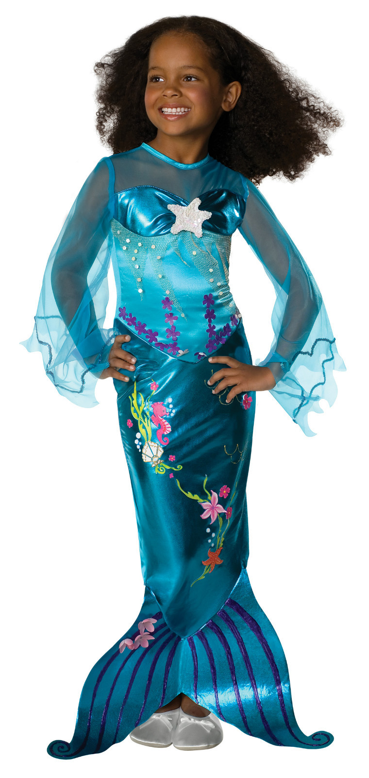 ZKomoL Meerjungfrau-Kleid Für Mädchen 3-10 Jahre - Mit Stirnband, Halskette & Ohrringen, Für Karneval & Party