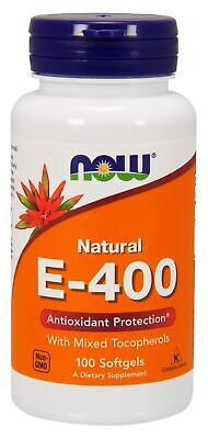 Now Foods Витамин Е-400 со смешанными токоферолами, 100 мягких капсул