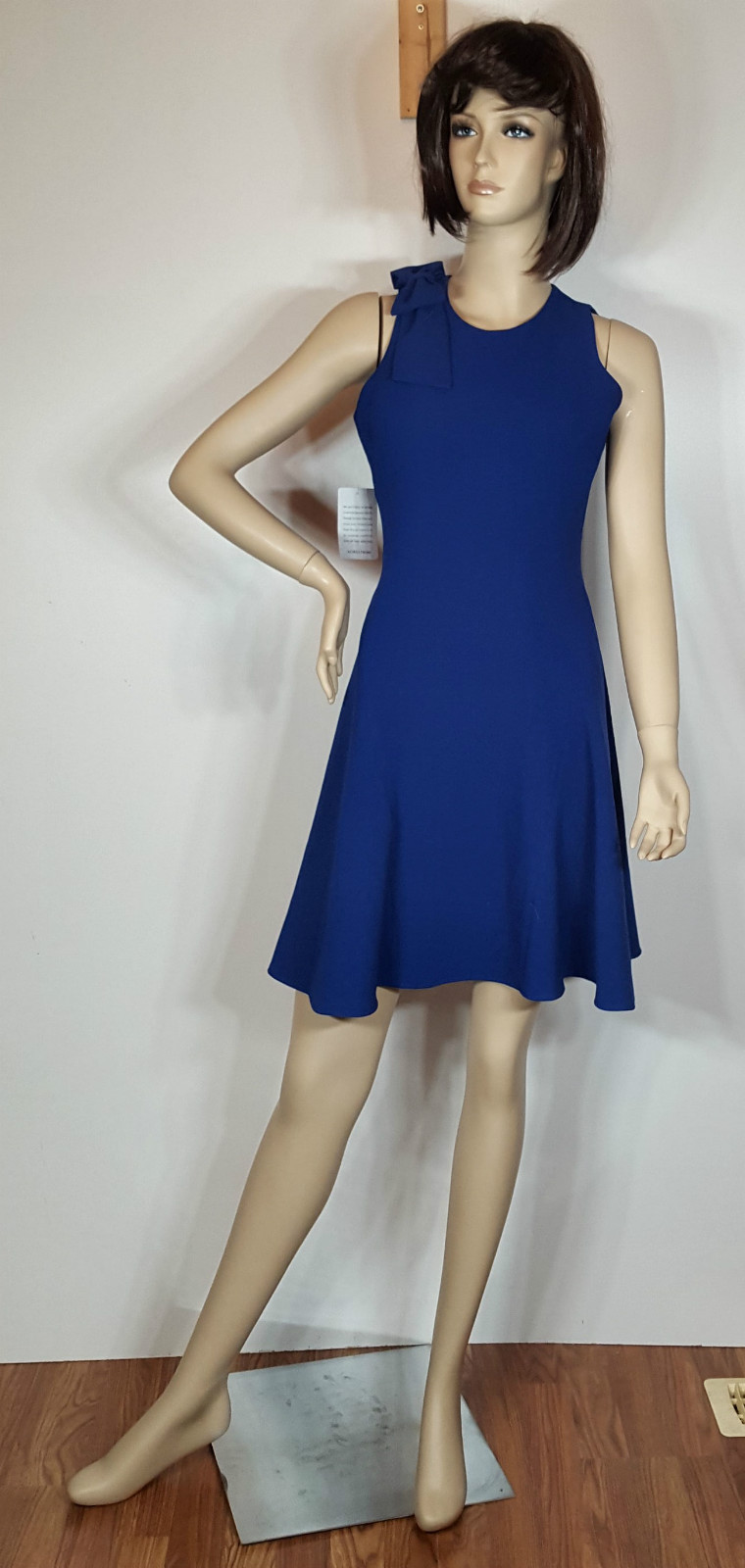 Eliza J Bow Shoulder Crepe Fit & Flare Dress, US Size 2