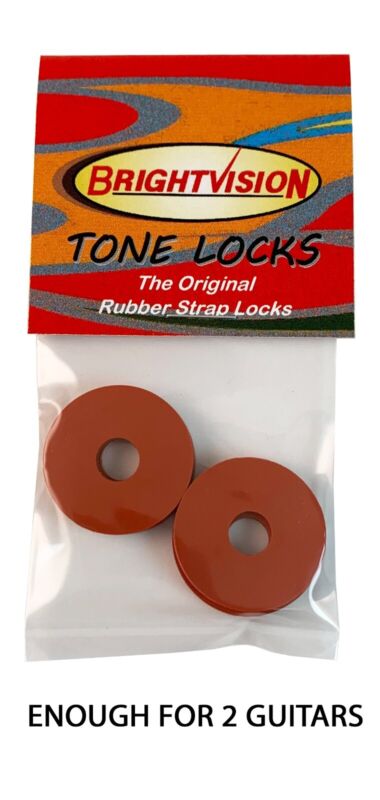 Four Original Burnt Orange Silicone Rubber Guitar Strap Locks-classic & Reliable