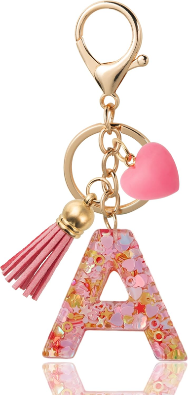 Alphabet Initial Letter Keychain Cute Heart Resin - Letter Keychain for Backpack