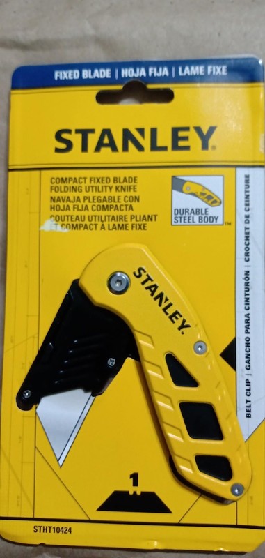 Stanley Compact Fixed Blade Folding Utility Work Pocket Knife Box Cutter B/Clip