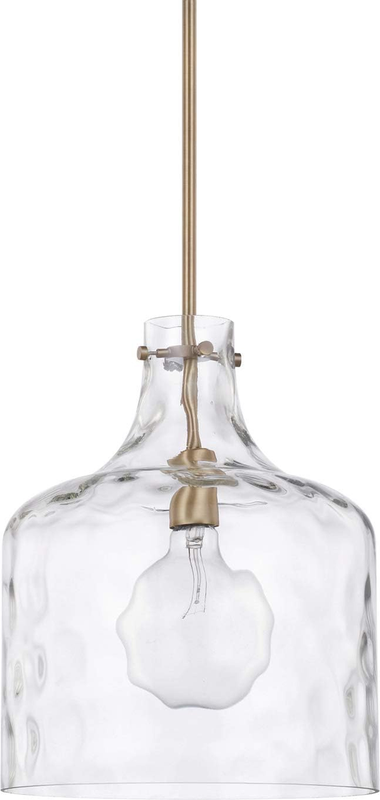 Homeplace Lighting 325717AD Crawford Urban/Industrial Clear Water Glass Jar Pendant Light, 1-Light 100 Watt, 15