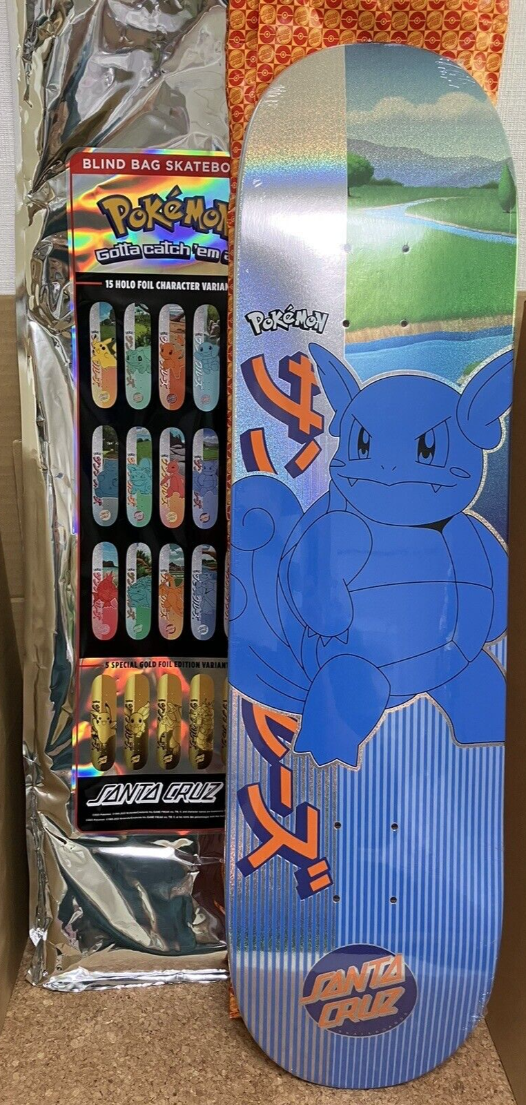 Pokémon x Santa Cruz Decks Wartortle Skateboard Deck 8in x