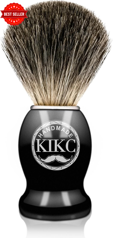Hand Crafted Pure Badger Shaving Brush for Wet Shave, Soft Bristle, Wood Handle