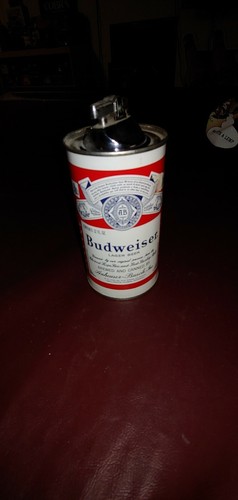 Vintage Budweiser Metal Steel Beer Can Lighter Holder