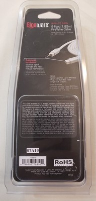 Gigaware FireWire Cable 6 Ft (1.82M) 9-Pin to 9-Pin 1500010