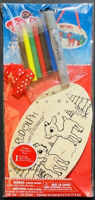 RUDOLPH THE RED NOSED REINDEER READY TO PAINT OR COLOR CHRISTMAS WOOD SIGN KIT 2