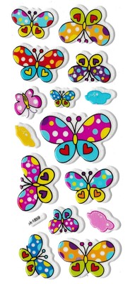 3D puffy Stickers FLOWERS BUTTERFLIES  flower butterfly #JA-1860