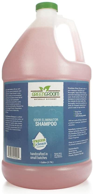 Green Groom Odor Eliminator Dog Shampoo, 1 Gallon - Crafted with Odortrol, All N