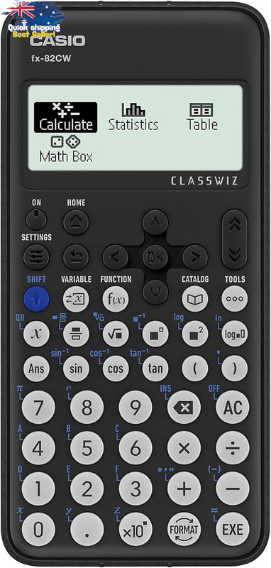 Casio FX-82CW Scientific Calculator, 290+ Functions, Natural Display, Math Tools