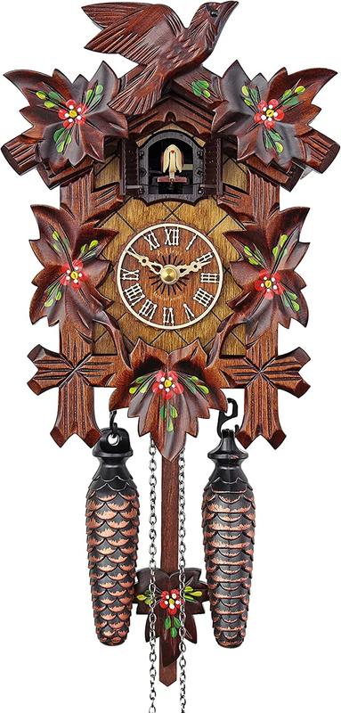 Herrzeit by Adolf Herr Quartz Cuckoo Clock - Spring Flowers AH 40/6 QM