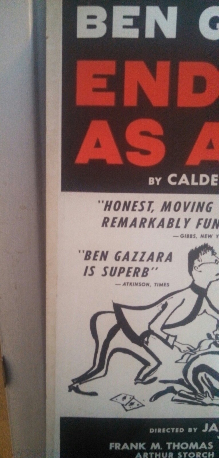 Ben Gazzara Rare Vintage Broadway Window Card 