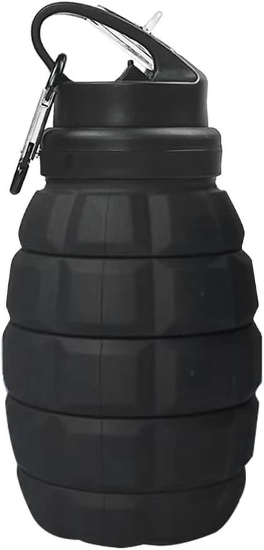 Collapsible Travel Water Bottle18Oz, Reuseable Silicone Foldable Water Bottles f