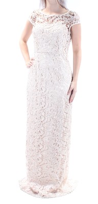 

ADRIANNA PAPELL Женское розовое кружевное вечернее платье полной длины с разрезами, Розовый