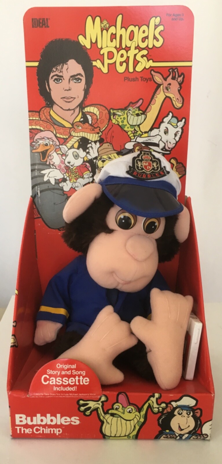 Michael Jackson Pets BUBBLES THE CHIMP Plush + Cassette rare