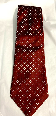 Claiborne Mens Tie Silk Necktie Brown White 58.5 Long 4 Wide