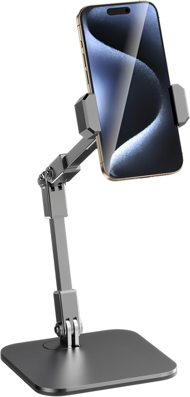 Adjustable Carbon Steel Desk Phone Stand, 360 Degree Rotating Phone Holder, Exte