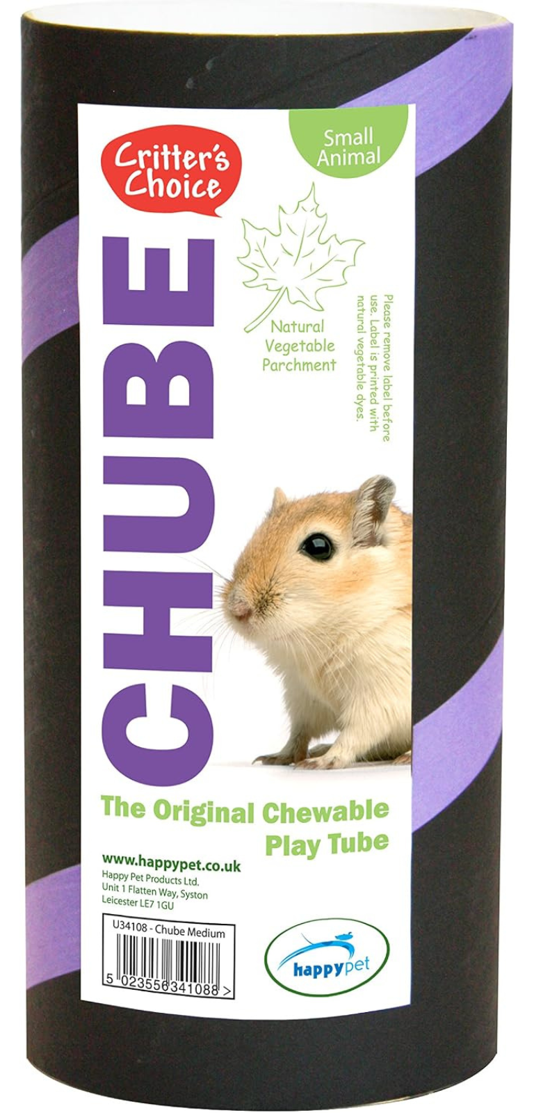 HAPPYPET Critters Choice Chube Small Animal Chew Tube Rabbit Guinea Pig Toy