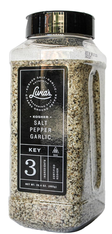 Livia'S  Kosher Salt, Black Pepper, Garlic Seasoning Cooking BBQ Grilling 28.4Oz