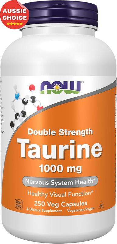 Taurine 1000mg 250 Capsules Dietary Supplement Energy Support Immune Boost