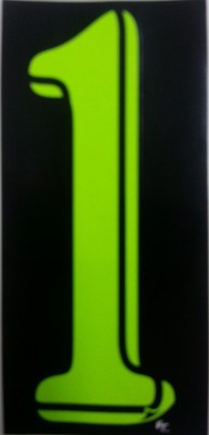 Green dealer vinyl window numbers #1 three packs of twelve 8.5'' auto supplies