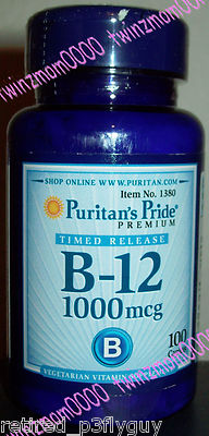 Vitamin B-12 1000mcg 100 Timed Release Caplets Heart Health Energy...