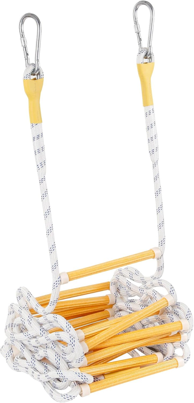 Emergency Fire Escape Ladder Flame Resistant Safety Extension Rope with 2 Hooks, 3 to 7 Story Homes Reusable Compact Portable External Ladder (10 M / 32 FT)