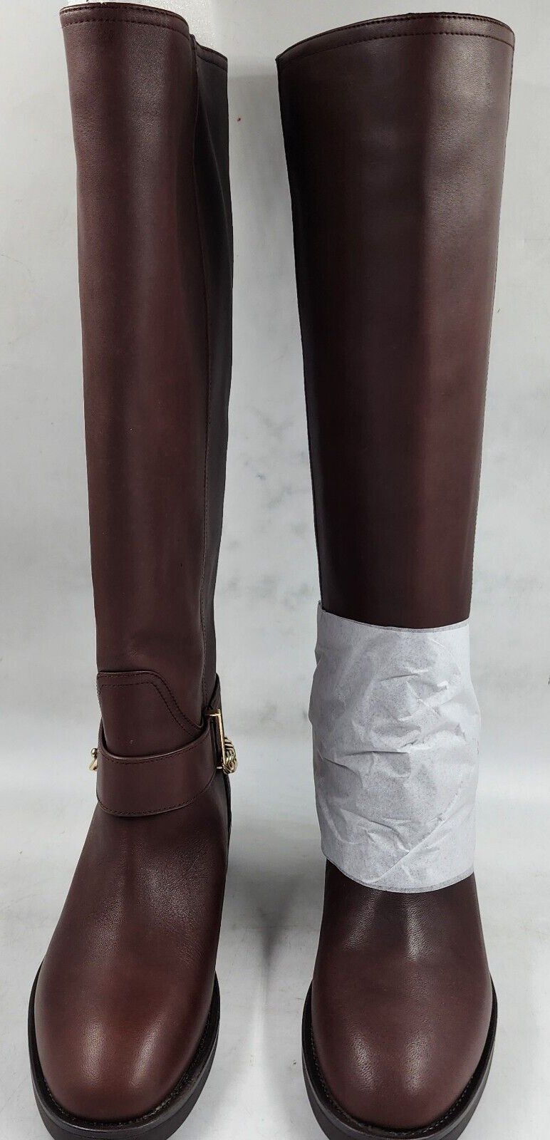 AQUA Riley Buckled Riding Boots Women's 6 Dark Brown Round Toe~ - Picture 7 of 15