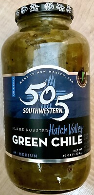 Hatch Valley 505 Green Chile Pepper Southwestern Flame Roasted Salsa 40 ounce